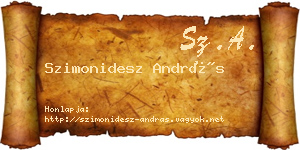 Szimonidesz András névjegykártya
